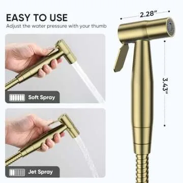 Arofa Gold Handheld Bidet Sprayer for Ultimate Hygiene