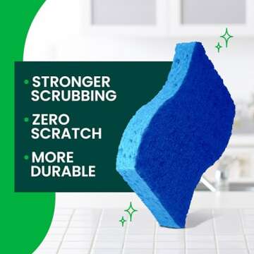 Scotch-Brite Zero Scratch Non-Scratch Scrub Sponges, Sponges for Cleaning Kitchen, Bathroom, and Hou...
