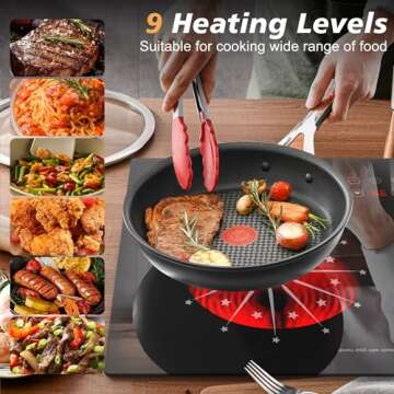 Disaenvir 2 Burner Electric Cooktop 110V - 24 Inch Ceramic Stove Top Countertop & Built-in, 2000W Tw...