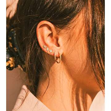 Kenivira 18K Gold Huggie Hoop Earrings for Women