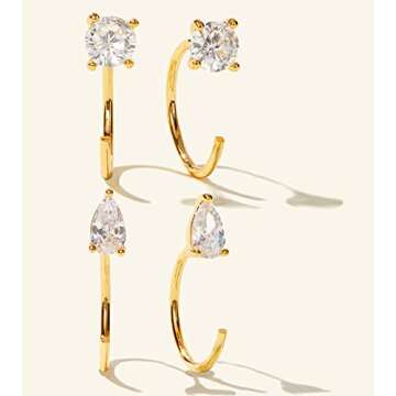 Kenivira 18K Gold Huggie Hoop Earrings for Women