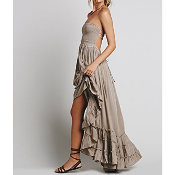 R.Vivimos Women's Backless Long Maxi Dress for Summer