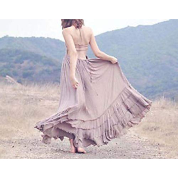 R.Vivimos Women's Backless Long Maxi Dress for Summer