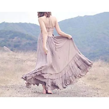 R.Vivimos Women's Backless Long Maxi Dress for Summer