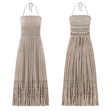 R.Vivimos Women's Backless Long Maxi Dress for Summer