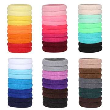 Isbasa 300pcs Baby Hair Ties, 30 Colors Hair Ties, Toddler Hair Accessories Elastic Hair, Bands Soft...