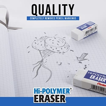 Pentel Hi-Polymer Erasers - Durable & Effective Erasing