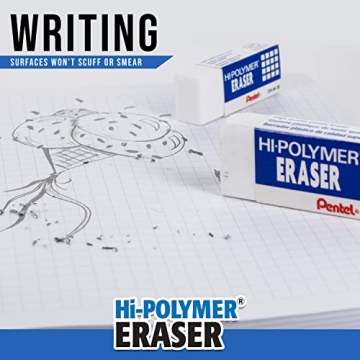 Pentel Hi-Polymer Erasers - Durable & Effective Erasing