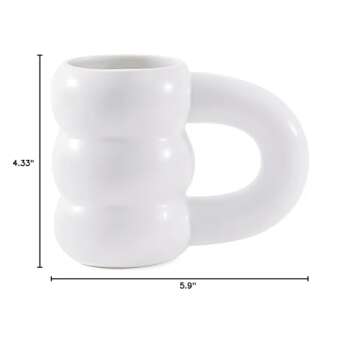 Memoria Collection Cloud Mug - Microwave Safe, Perfect For Coffee and Minimalist Design Lovers - Ceramic Tea Chubby Mug with Handle - Aesthetic Mug, 11oz