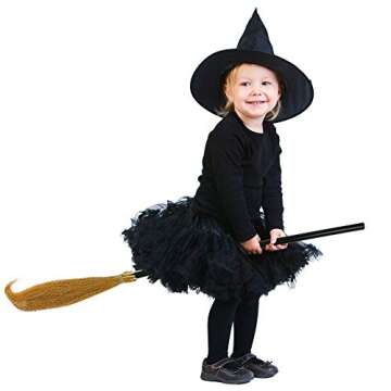 Skeleteen Witch Broomstick Costume Accessories - Realistic Wizard Flying Broom Stick Accessory For C...