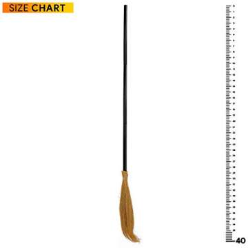 Skeleteen Witch Broomstick Costume Accessories - Realistic Wizard Flying Broom Stick Accessory For Costumes