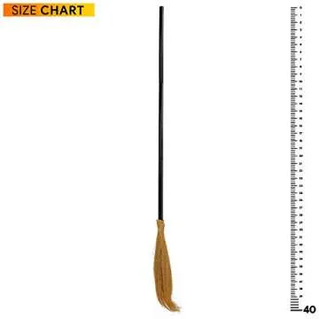Skeleteen Witch Broomstick Costume Accessories - Realistic Wizard Flying Broom Stick Accessory For Costumes