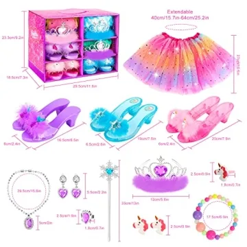 Princess Dress Up Set - 3 Themed Costumes for Girls