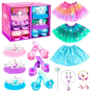 Princess Dress Up Set - 3 Themed Costumes for Girls