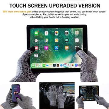 TRENDOUX Winter Gloves, Touch Screen Gloves - Knit Warm Unisex Texting Gloves - Anti-Slip - Elastic ...