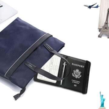 GDTK Leather Passport Holder Cover Case RFID Blocking Travel Wallet (Black)