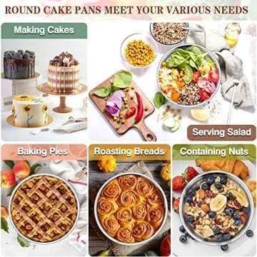 P&P CHEF Round Baking Pan Set - 4 Heavy Duty Stainless Steel
