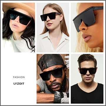 LYZOIT Oversized Square Sunglasses - Trendy UV Protection