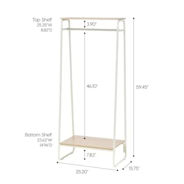 Stylish IRIS USA Clothes Rack with Wood Shelves