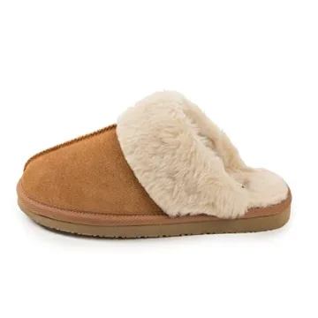 Minnetonka Chesney Scuff Flat Slippers for Women - Cozy Comfort in Cinnamon Color