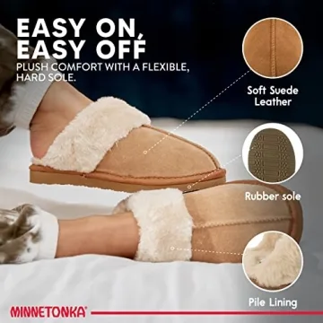 Minnetonka Women's Chesney Scuff Flat Cinnamon Slippers