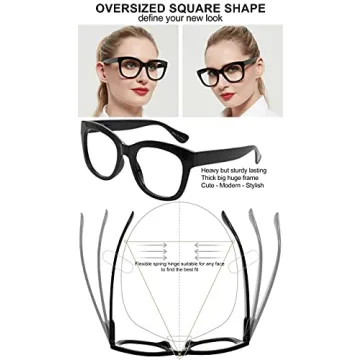 Trendy AEZUNI Oversized Reading Glasses for Women