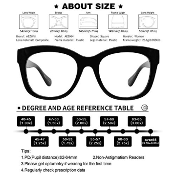 Trendy AEZUNI Oversized Reading Glasses for Women