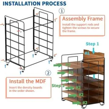 LUCYCAZ Wood Desk Organizer - 6 Tier Stylish Storage Solution