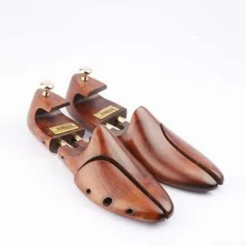 Foot Federation MENS WOODEN SHOE TREE WITH TWIN TUBES COLORFUL BEECH WOOD (US SHOE SIZE 11-12, BROWN...