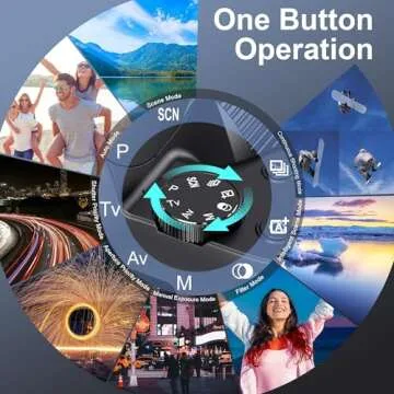 Cameras for Photography, 12X Optical Zoom 4K Digital Camera with WiFi & App Control, 72MP Vlogging Camera with 180° Flip Screen, Auto Focus, Dual Batteries, 59mm Wide Angle & Macro Lens, 32GB SD Card