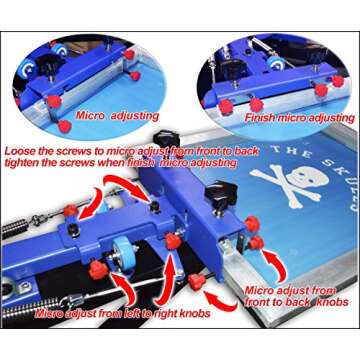 TECHTONGDA 4 Color Screen Printing Press Kit Machine Equipment Silk Screen Printing 4 Color Screen Printing Press Kit 4 Station Printing Machine