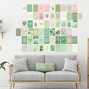 Teling 60 Pcs Danish Pastel Wall Collage Kit for Teens
