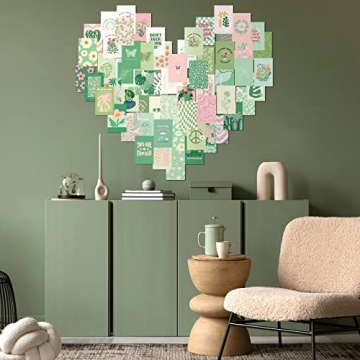 Teling 60 Pcs Danish Pastel Wall Collage Kit for Teens