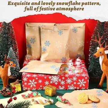 Cholemy Winter Snowflake Treat Bags - 200 Pcs for Parties