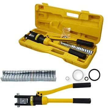 WFLNHB 16 Ton Hydraulic Wire Battery Cable Lug Terminal Crimper Tool with 11 Dies YQK-300