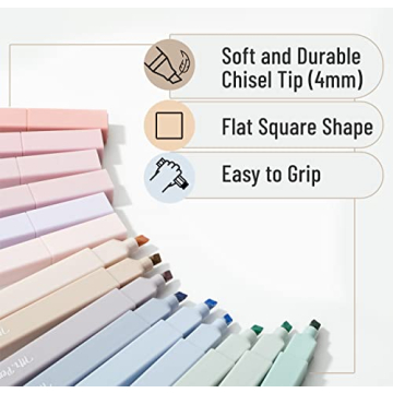 Mr. Pen Morandi Highlighters - 16 Pastel No Bleed Set