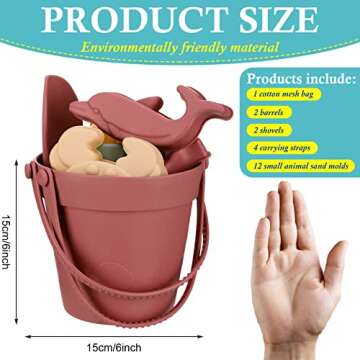 Hungdao 16 Pcs Silicone Beach Toys - Portable Fun For Kids