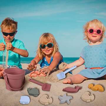 Hungdao 16 Pcs Silicone Beach Toys - Portable Fun For Kids