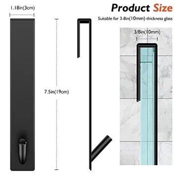 Kontoyo Shower Door Hooks for Frameless Glass Showers