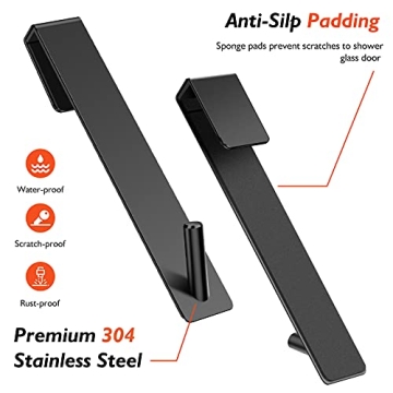 Kontoyo Shower Door Hooks for Frameless Glass Showers