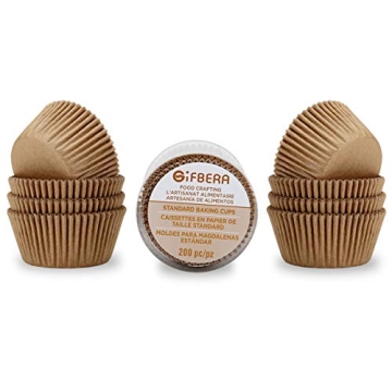 GIFBERA Natural Cupcake Liners 200-Count Greaseproof Paper