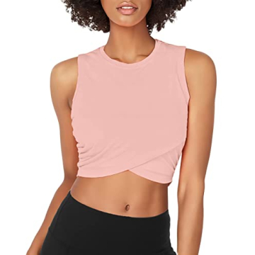 Sanutch Yoga Crop Tops Fitted Workout Shirts Women