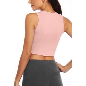Sanutch Yoga Crop Tops Fitted Workout Shirts Women