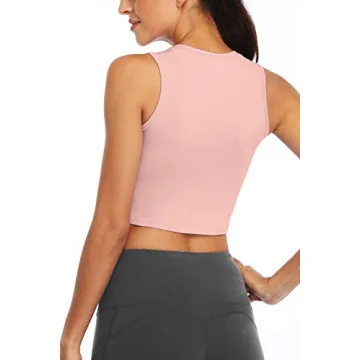 Sanutch Yoga Crop Tops Fitted Workout Shirts Women