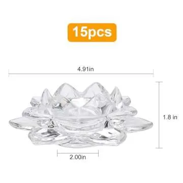 Salzesfalls Crystal Glass Lotus Candle Holders, Crystal Tealight Candle Holders, Votive Candle Holde...