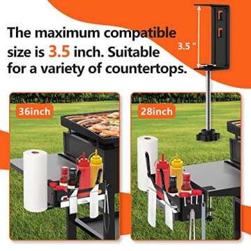 Griddle Caddy for Blackstone 28"/36" Griddles/Prep Cart, Grill Accessories Space Saving for Blackstone BBQ Accessories Storage Box with Magnetic Tool Holder & Paper Towel Holder