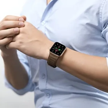 INI iWatch Band 100% Full Grain Leather Magnetic Link