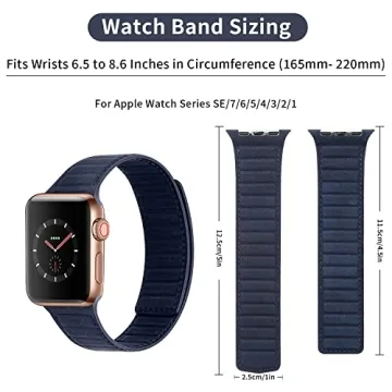 INI iWatch Band 100% Full Grain Leather Magnetic Link