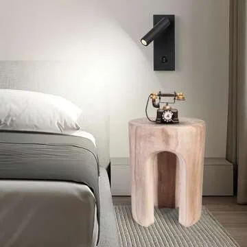 Athaliah Wood Side Table Stump End Table,17.8”H Rustic Wood Stump Side Table Stool,Wooden Round Side Table Stool Wooden Tree Stump End Table for Garden Patio Lawn Home Decor