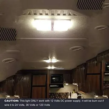 Facon 12V LED RV Interior Light Fixtures with On&Off Switch, 3400K Warm White, 12Volts DC Double Dome Under Cabinet Light, use for RV Motor-Homes Camper Caravan Trailer Boat